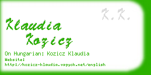 klaudia kozicz business card